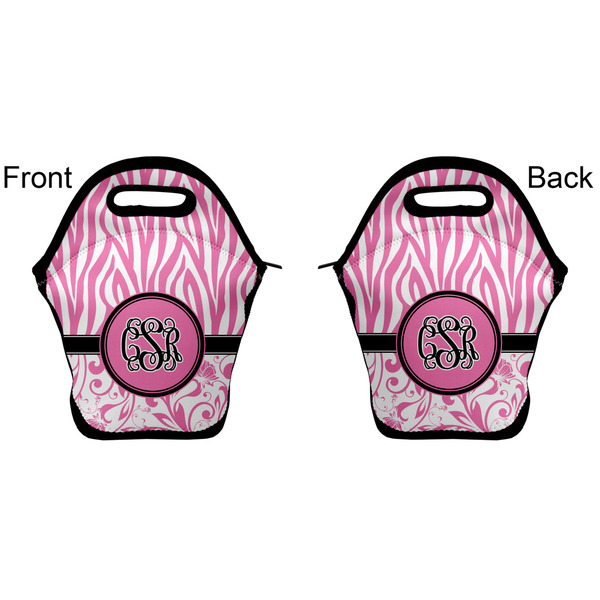 Zebra & Floral Lunch Bag - Front and Back