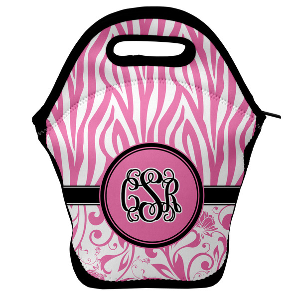 Custom Zebra & Floral Lunch Bag w/ Monogram