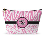 Zebra & Floral Makeup Bag - Small - 8.5"x4.5" (Personalized)
