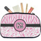 Zebra & Floral Makeup / Cosmetic Bag - Medium (Personalized)
