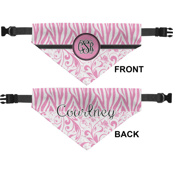 Zebra & Floral Medium Dog Bandana Approval