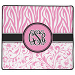 Zebra & Floral XL Gaming Mouse Pad - 18" x 16" (Personalized)