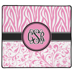 Zebra & Floral XL Gaming Mouse Pad - 18" x 16" (Personalized)