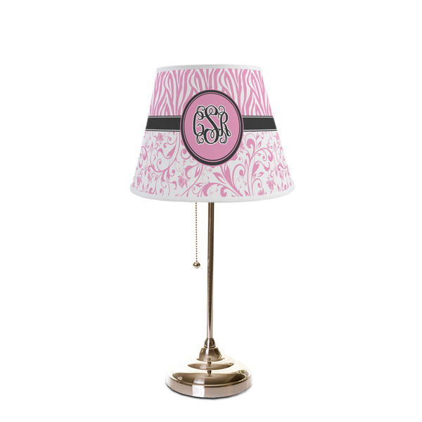 Zebra & Floral Poly Film Empire Lampshade - On Stand