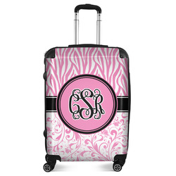 Zebra & Floral Suitcase - 24" Medium - Checked (Personalized)