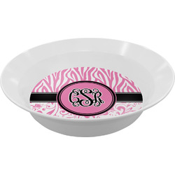 Zebra & Floral Melamine Bowl (Personalized)