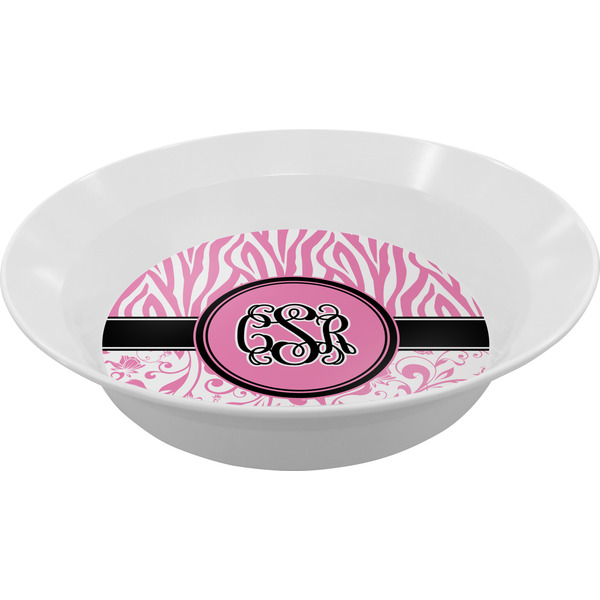 Custom Zebra & Floral Melamine Bowl (Personalized)