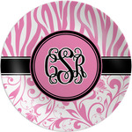 Zebra & Floral Melamine Plate (Personalized)
