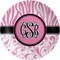 Zebra & Floral Melamine Plate (Personalized)