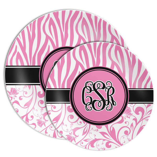 Zebra & Floral Melamine Plates - PARENT/MAIN