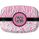Zebra & Floral Melamine Platter w/ Monogram