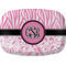 Zebra & Floral Melamine Platter w/ Monogram