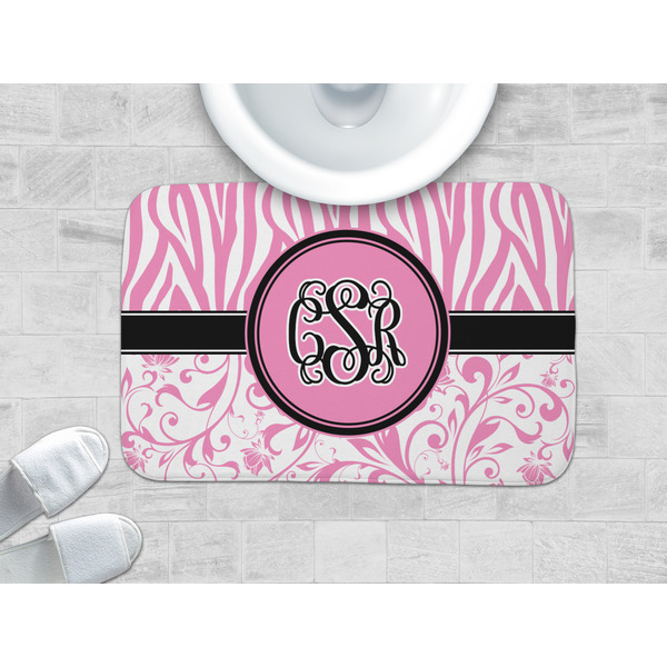 Zebra & Floral Memory Foam Bath Mat - LIFESTYLE 34x21