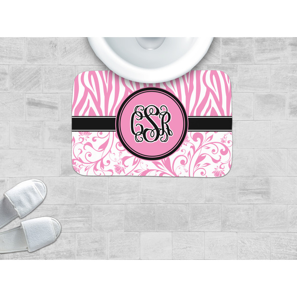 Zebra & Floral Memory Foam Bath Mat - LIFESTYLE