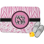 Zebra & Floral Memory Foam Bath Mat (Personalized)