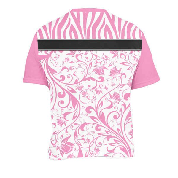 Zebra & Floral Men's Crew Neck T Shirt Medium - Back