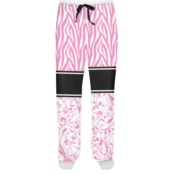 Zebra & Floral Men's Pjs Front - on model