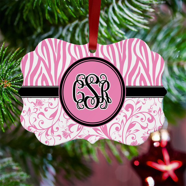 Zebra & Floral Metal Benilux Ornament - Lifestyle