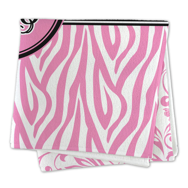 Zebra & Floral Microfiber Dish Rag - FOLDED (square)