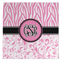 Zebra & Floral Microfiber Dish Towel (Personalized)
