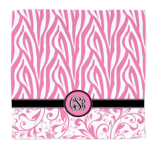 Custom Zebra & Floral Microfiber Dish Rag (Personalized)