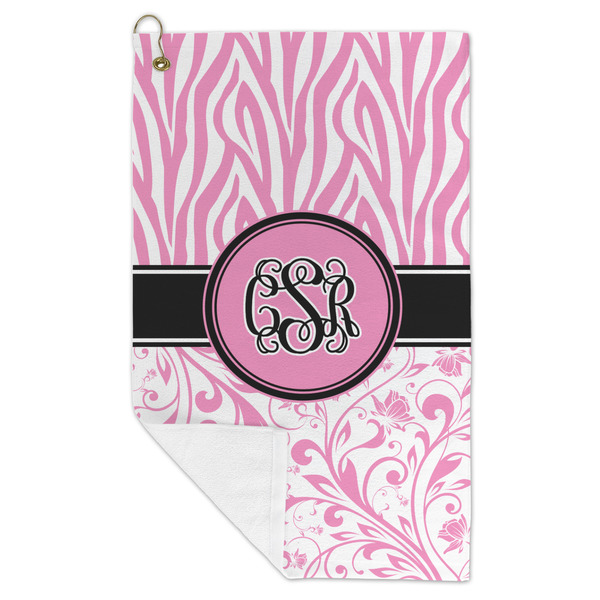 Zebra & Floral Microfiber Golf Towels - FOLD