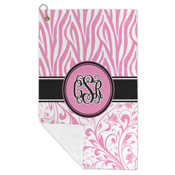 Zebra & Floral Microfiber Golf Towels - FOLD