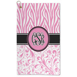 Zebra & Floral Microfiber Golf Towel (Personalized)