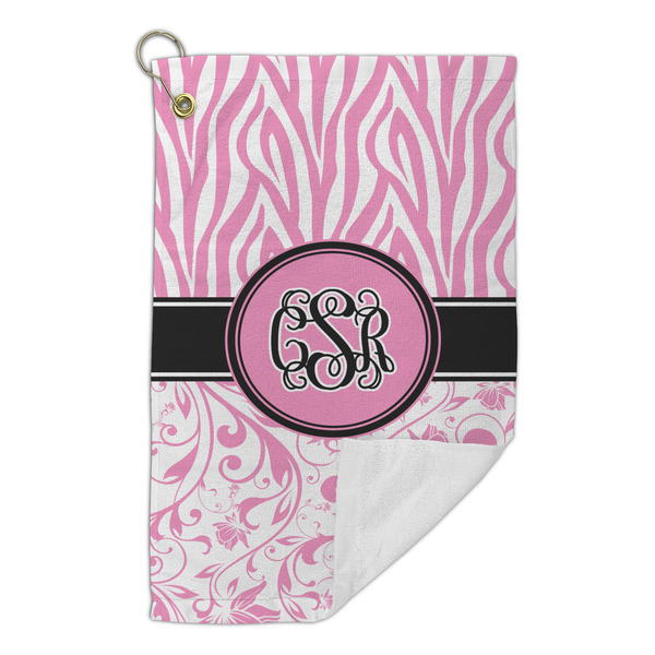 Zebra & Floral Microfiber Golf Towels Small - FRONT FOLDED