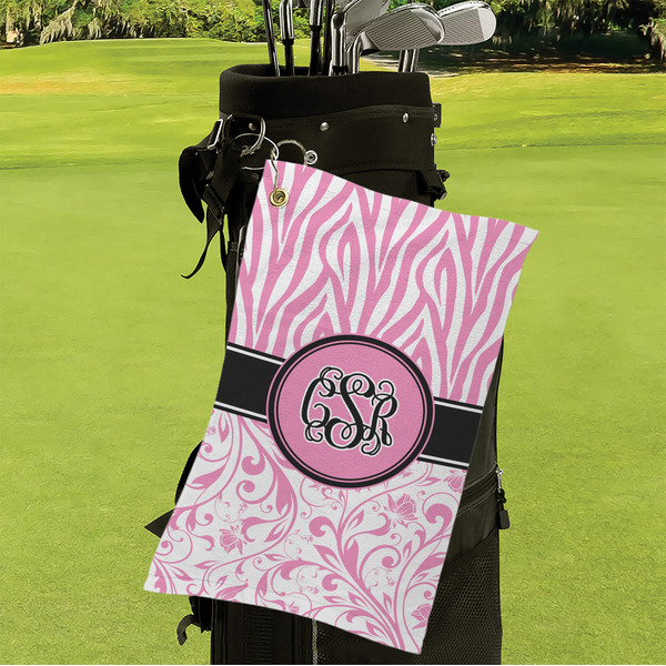Zebra & Floral Microfiber Golf Towels - Small - LIFESTYLE