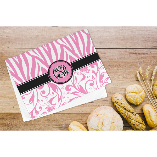 Zebra & Floral Microfiber Kitchen Towel - LIFESTYLE