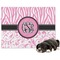 Zebra & Floral Microfleece Dog Blanket - Regular