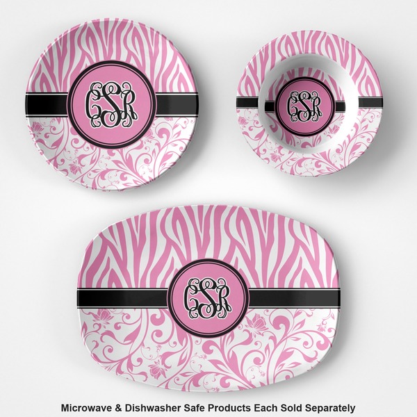 Zebra & Floral Microwave & Dishwasher Safe CP Plastic Dishware - Group