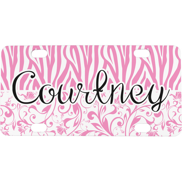 Custom Zebra & Floral Mini/Bicycle License Plate (Personalized)