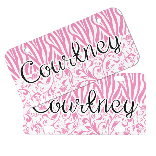 Zebra & Floral Mini License Plates - MAIN (4 and 2 Holes)