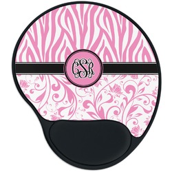 Zebra & Floral Mouse Pad with Wrist Support