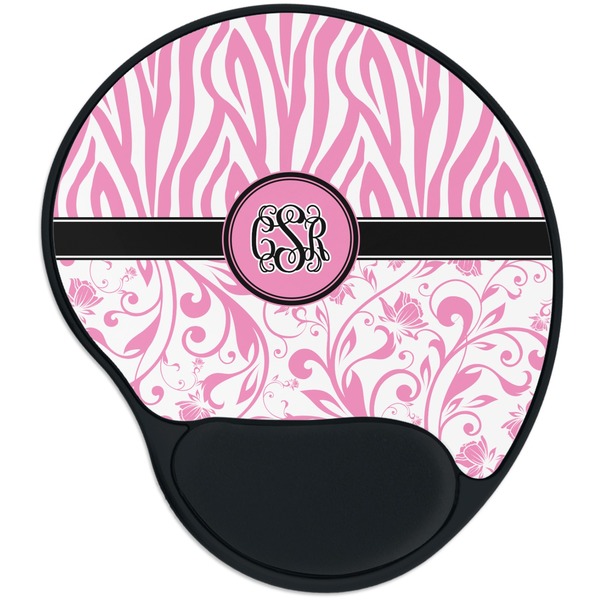 Custom Zebra & Floral Mouse Pad with Wrist Support