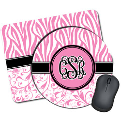 Zebra & Floral Mouse Pad (Personalized)