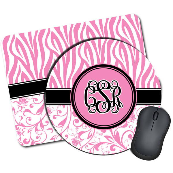 Custom Zebra & Floral Mouse Pad (Personalized)