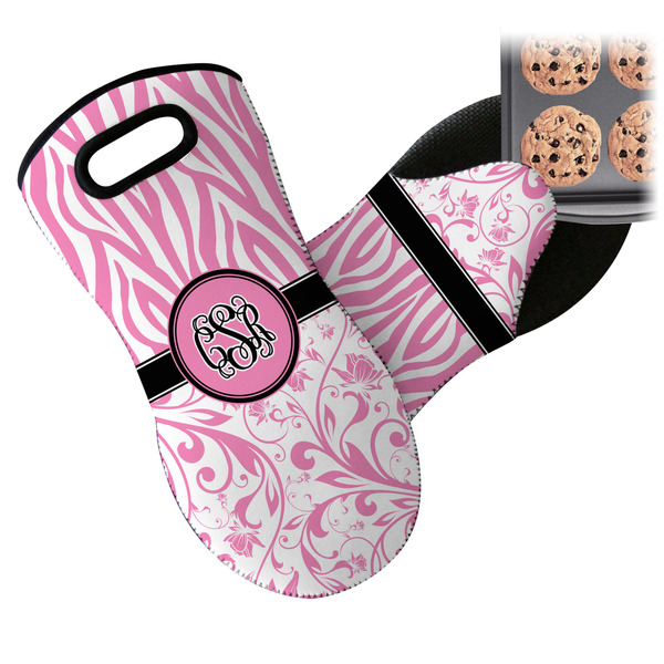 Zebra & Floral Neoprene Oven Mitt
