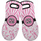 Zebra & Floral Neoprene Oven Mitts - Set of 2 w/ Monogram