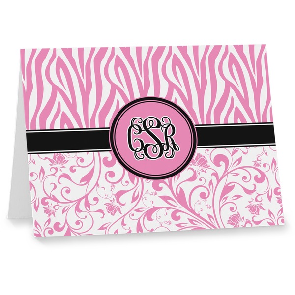 Custom Zebra & Floral Note cards (Personalized)
