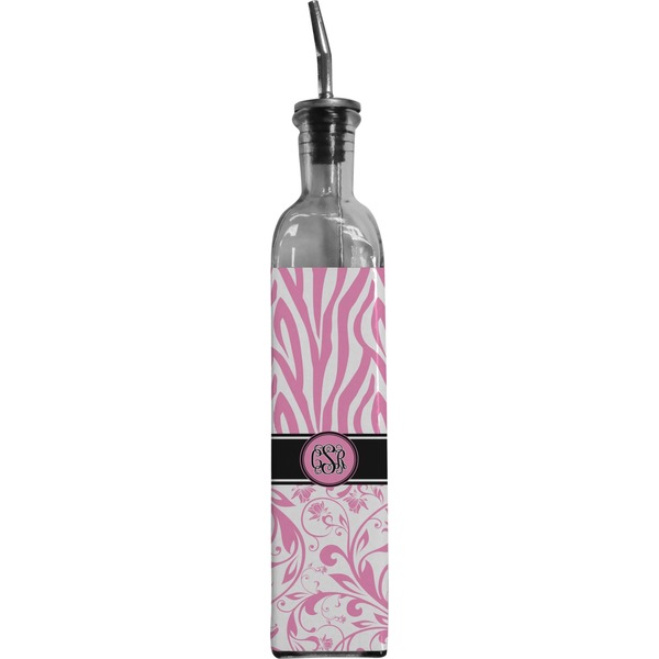 Custom Zebra & Floral Oil Dispenser Bottle (Personalized)