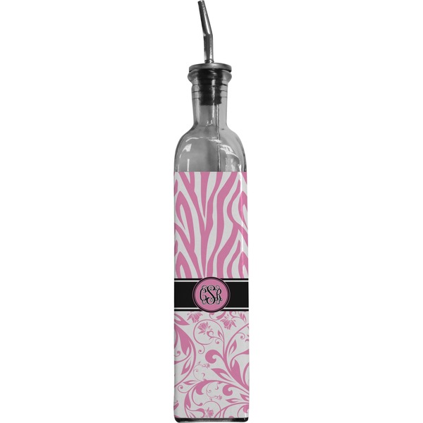 Custom Zebra & Floral Oil Dispenser Bottle (Personalized)