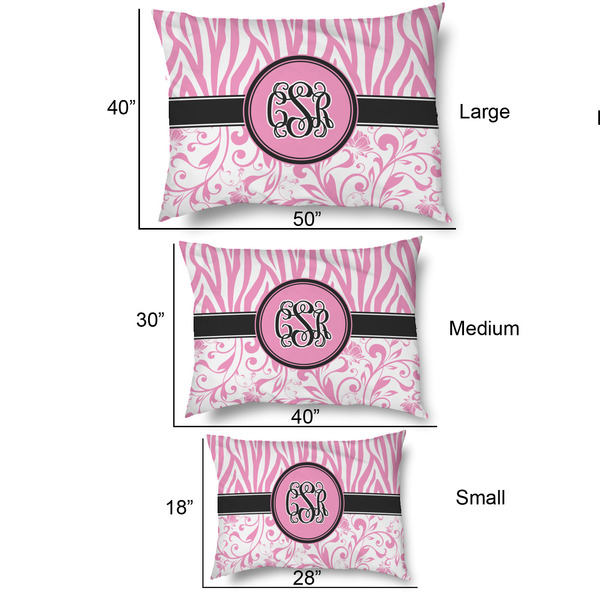 Zebra & Floral Outdoor Dog Beds - SIZE CHART
