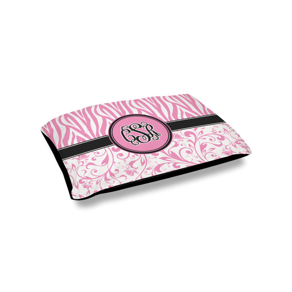 Custom Zebra & Floral Outdoor Dog Bed - Small (Personalized)