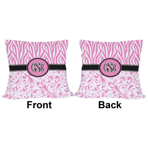 Zebra & Floral Outdoor Pillow - 16x16