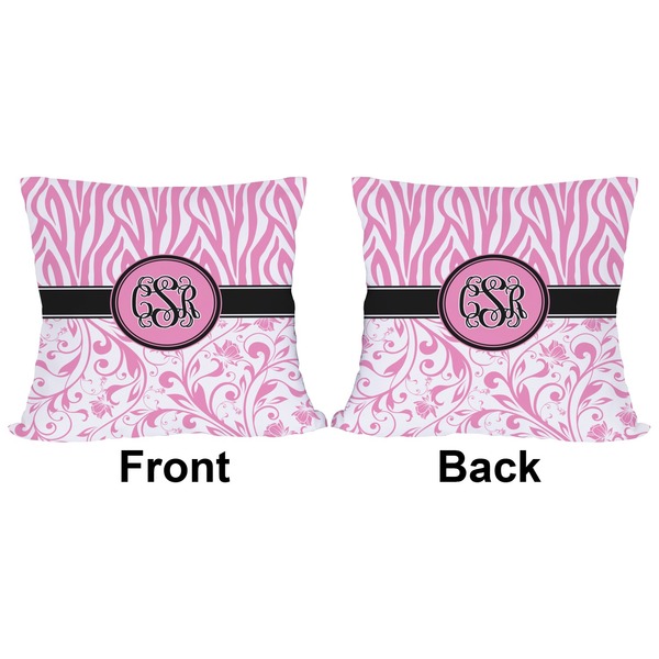 Zebra & Floral Outdoor Pillow - 18x18