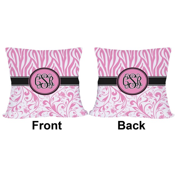 Zebra & Floral Outdoor Pillow - 20x20