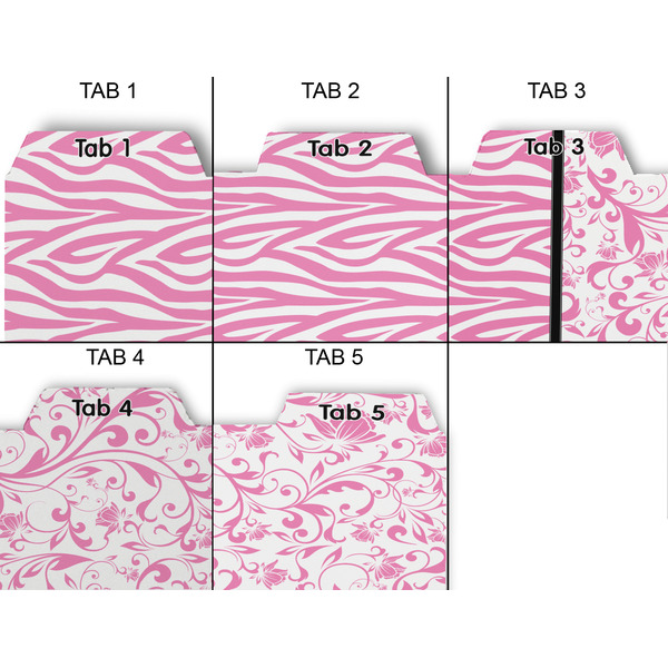 Zebra & Floral Page Dividers - Set of 5 - Approval